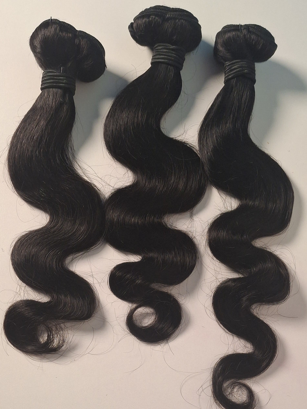Natural Black Body Wave Human Hair Bundles - Unbranded